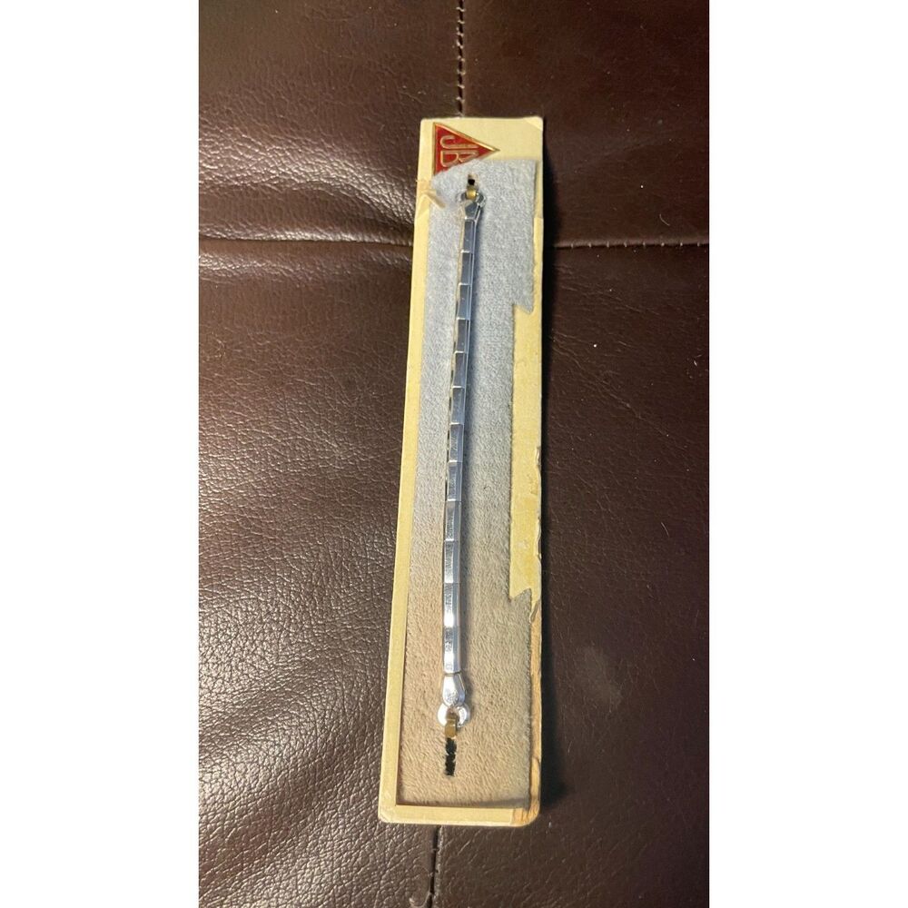 Vintage NOS Speidel Twist-On Gold Tone Watch Band 87L Long Black Inlay Bracelet